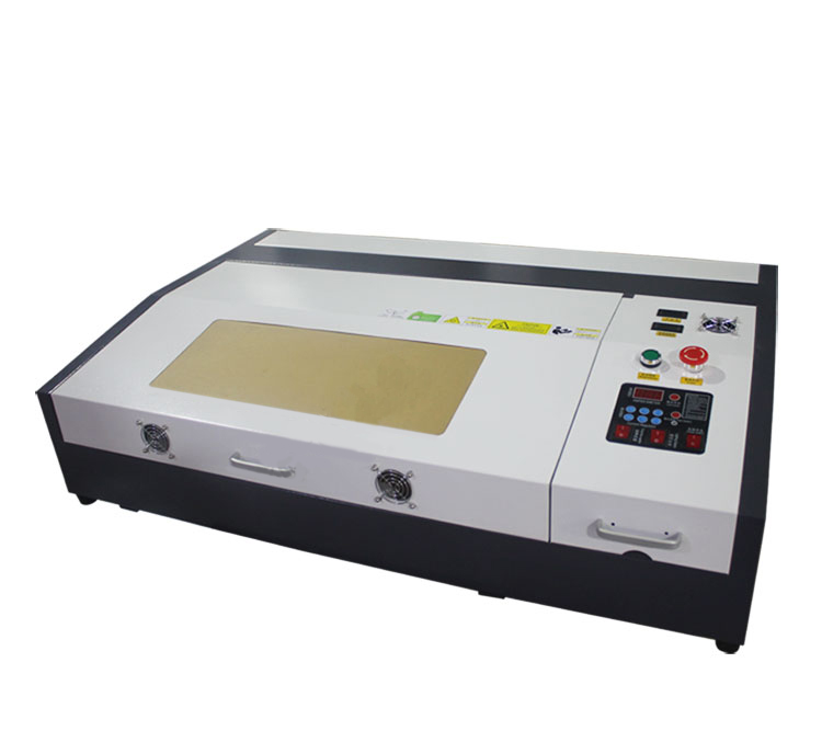 小型40×60大加工面積40W高品質レーザー管搭載電動昇降装置、日本語ソフト付フルセット加工機（黒）