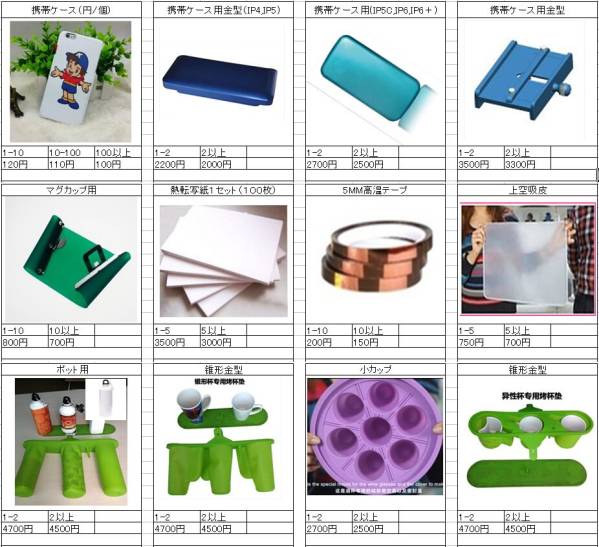 3D自動熱転写機　　消耗品、オプション用品